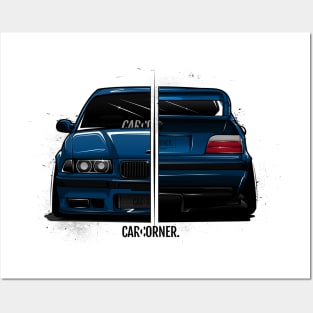 EDM - E36 M White BG - CarCorner Posters and Art